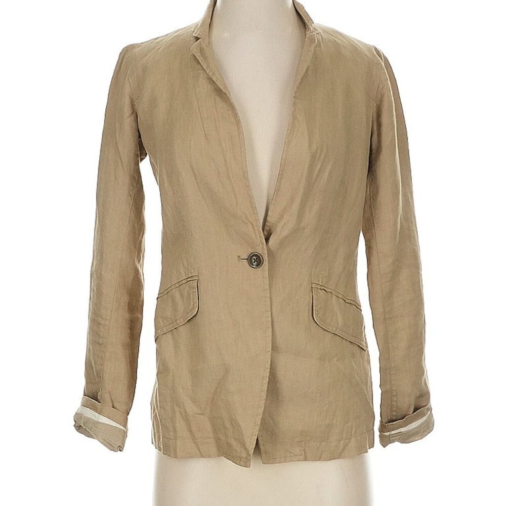 * Gap 0 Linen Blazer Khaki Tan Light Brown XS
